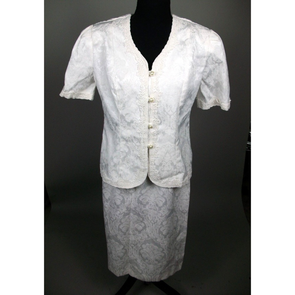 Vintage Kathie Lee Plaza South Skirt Jacket Mom Suit size 10 1990's